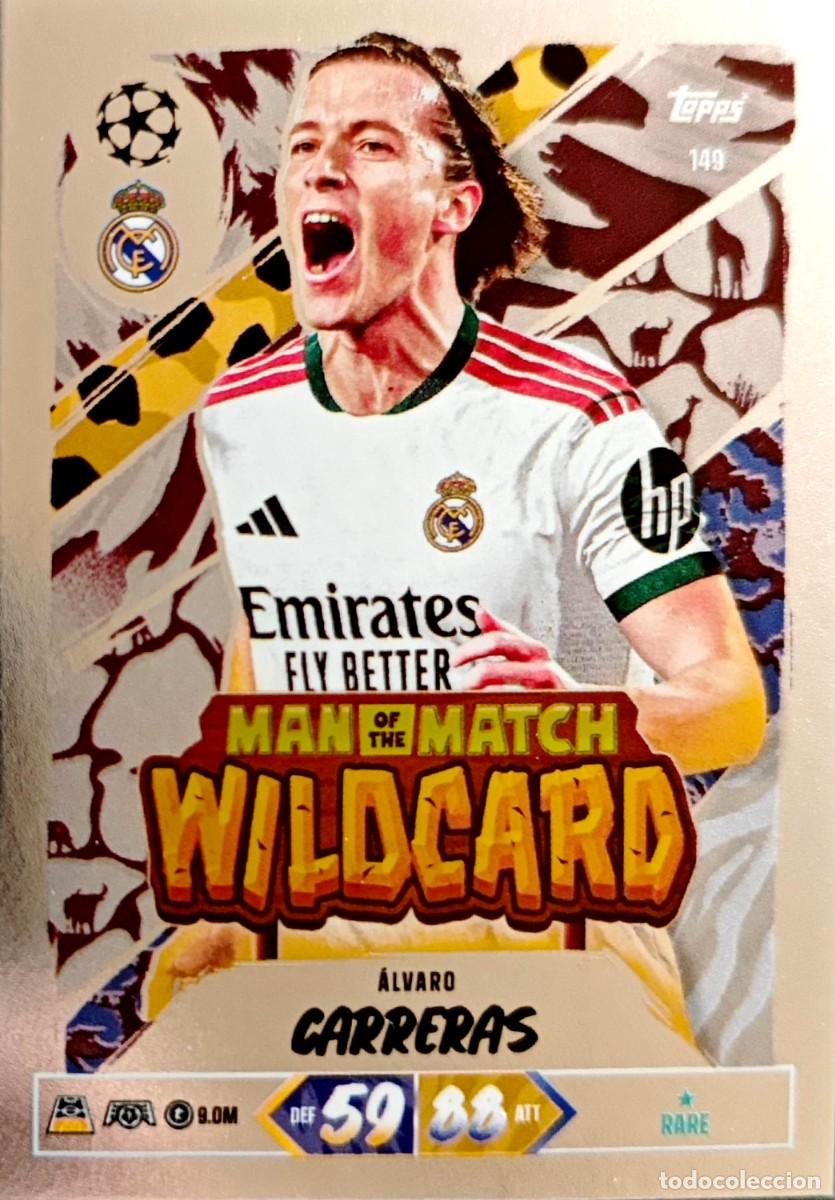 Cartes &agrave; collectionner de Football: 149 Alvaro Carreras - Real Madrid - Man of the Match WILDCARD - TOPPS Match Attax 2026 2027 26 27