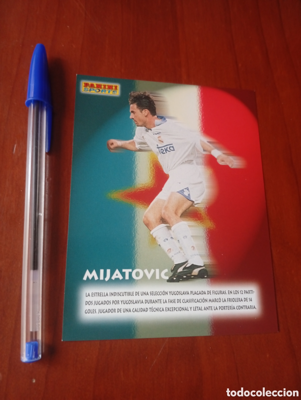 Cartes &agrave; collectionner de Football: CROMO TARJETA FUTBOL PANINI SPORTS 1997 REAL MADRID PHOTOCARD MIJATOVIC