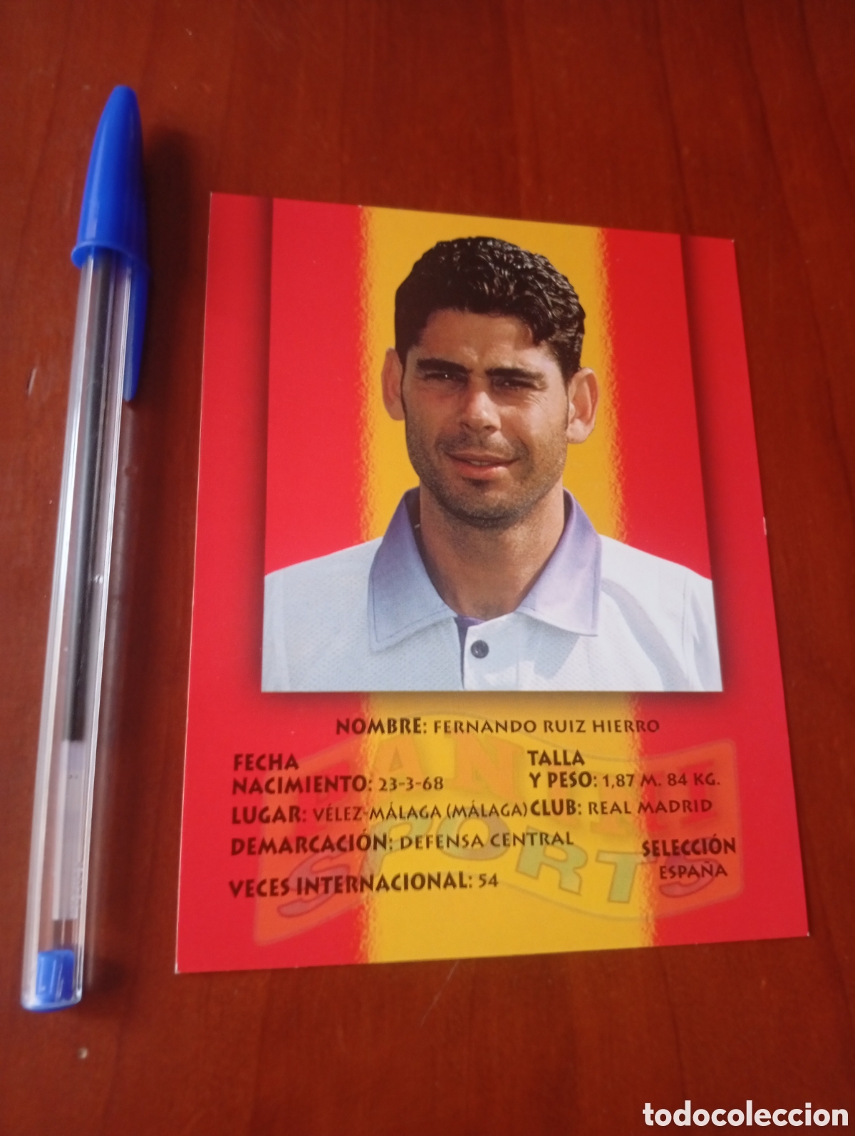 Cartes &agrave; collectionner de Football: CROMO TARJETA FUTBOL PANINI SPORTS 1997 REAL MADRID PHOTOCARD HIERRO