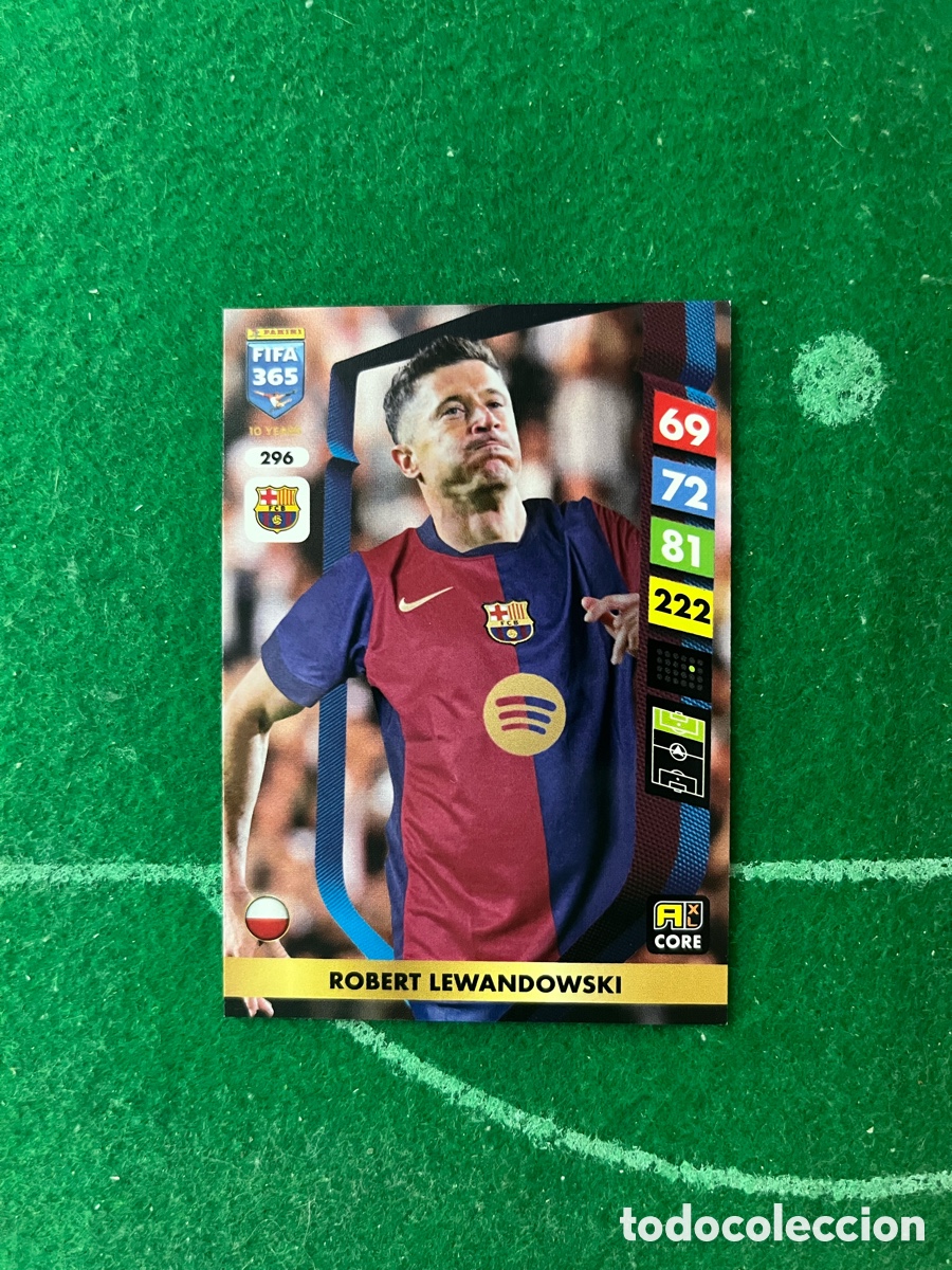 Cromos de f&uacute;tbol: 296 ROBERT LEWANDOWSKI BARCELONA ADRENALYN FIFA 365 2024 2025 PANINI