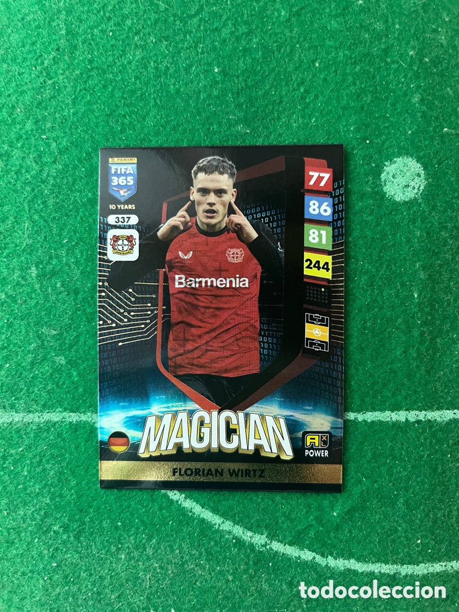 Cartes &agrave; collectionner de Football: 337 FLORIAN WIRTZ BAYER LEVERKUSEN ADRENALYN FIFA 365 2024 2025 PANINI MAGICIAN