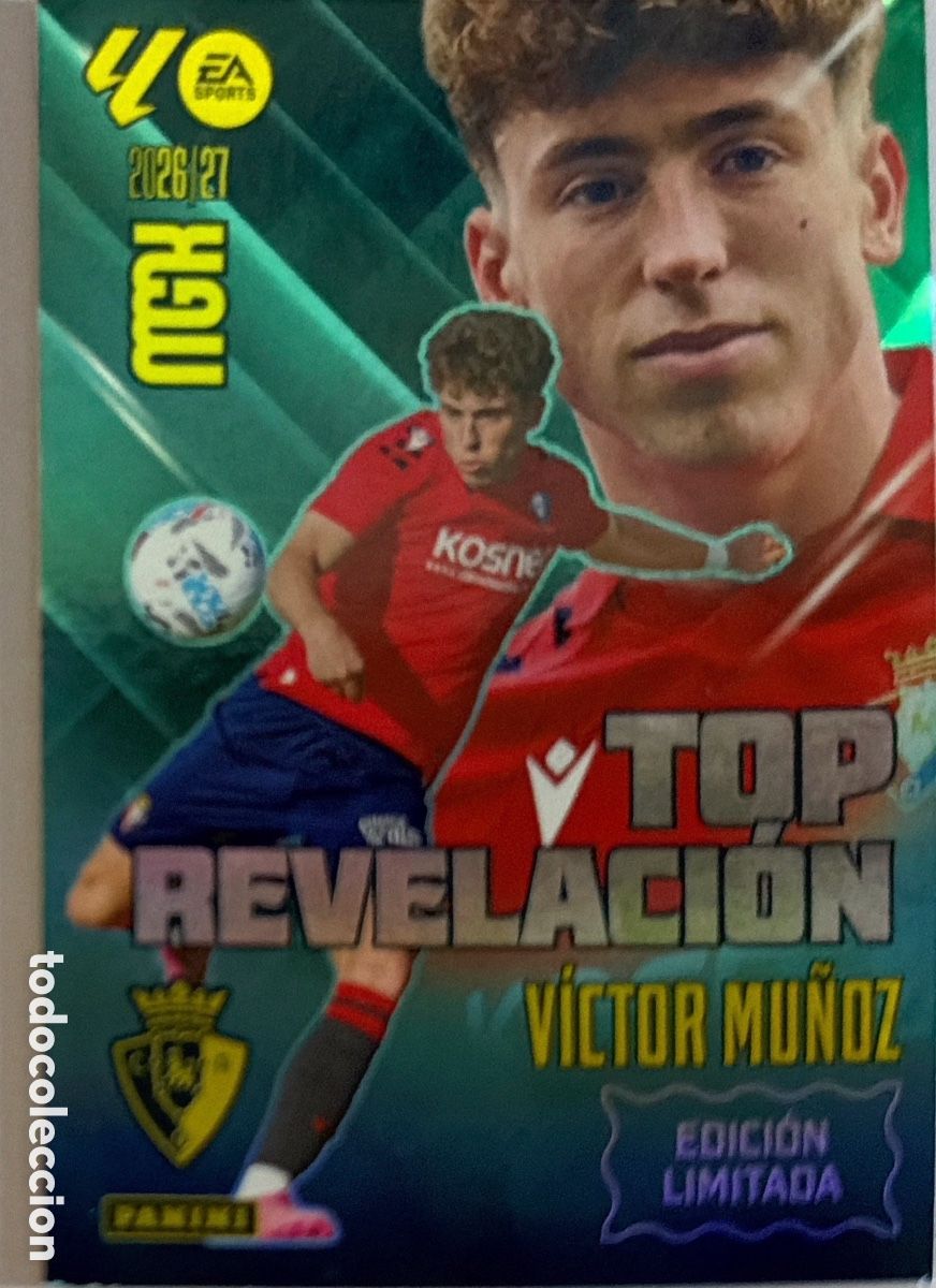 Cartes &agrave; collectionner de Football: V&iacute;ctor Mu&ntilde;oz -EDICION LIMITADA- (OSASUNA) - MEGACRACKS 2026/27 (PANINI)