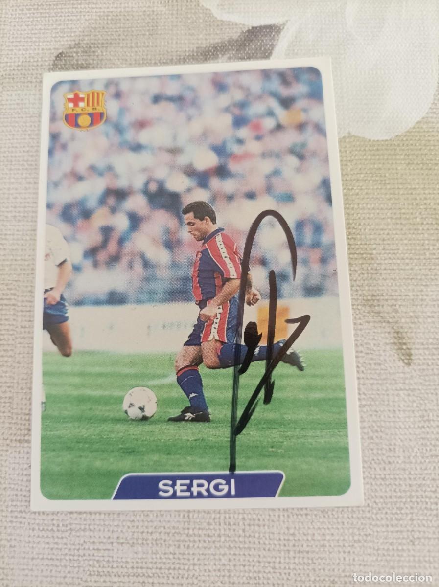 Figurine di Calcio: Cromo de futbol firmado Sergi Barjuan