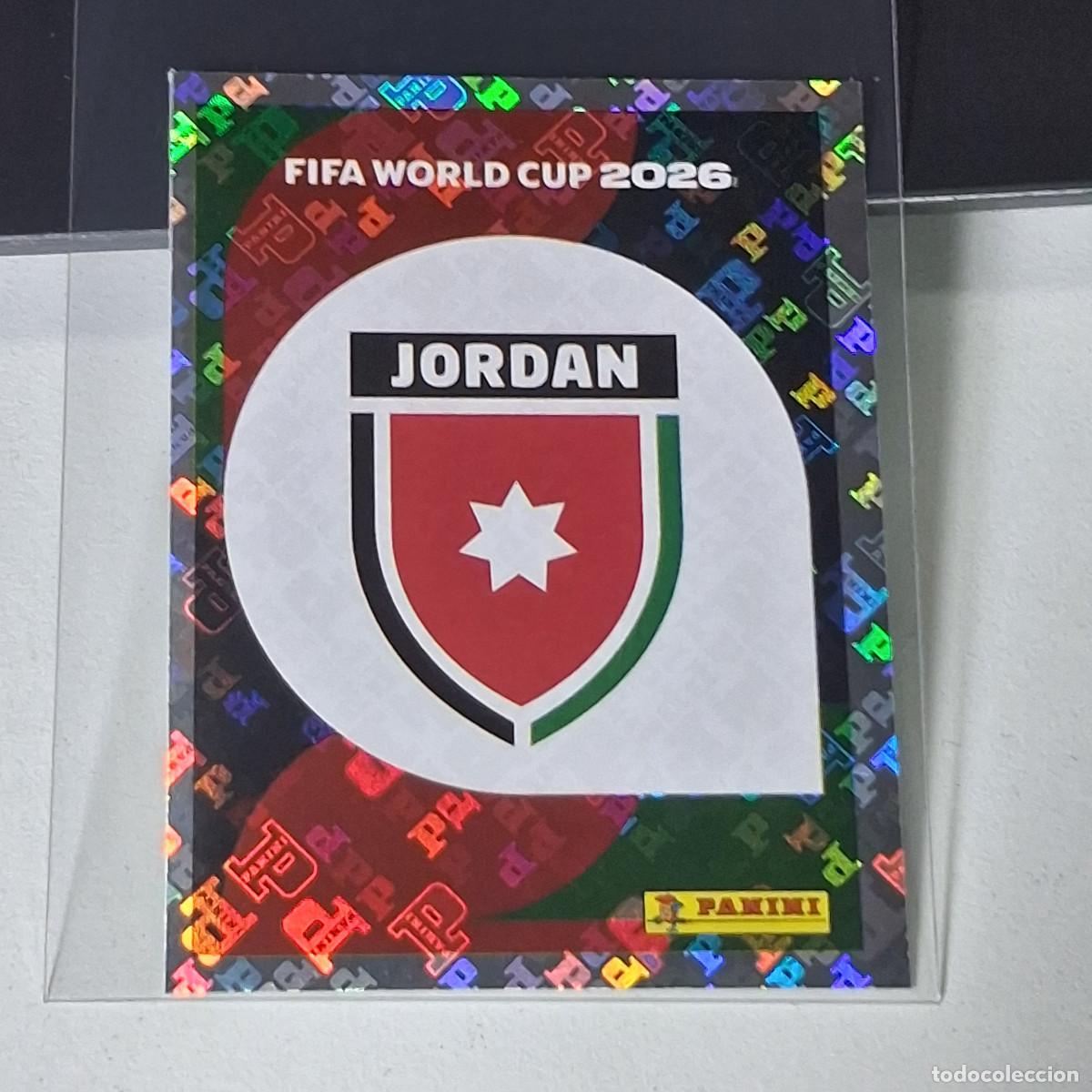 Football Stickers: B67 JOR 1 JOR1 ESCUDO LOGO BADGE 1 JORDANIA MUNDIAL FIFA WORLD CUP 2026 STICKER PANINI