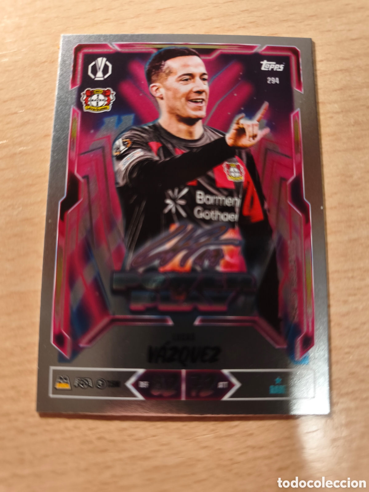 Cromos de f&uacute;tbol: 294 LUCAS VAZQUEZ POWER PLAY BAYERN 04 LEVERKUSEN MATCH ATTAX 2026 2027 TOPPS 26 27