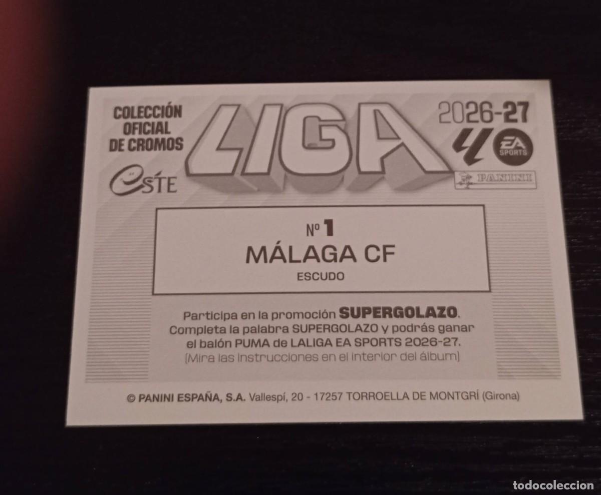 Cromos de f&uacute;tbol: -ESTE 26-27 : ESCUDO ( MALAGA ) - Foto 2