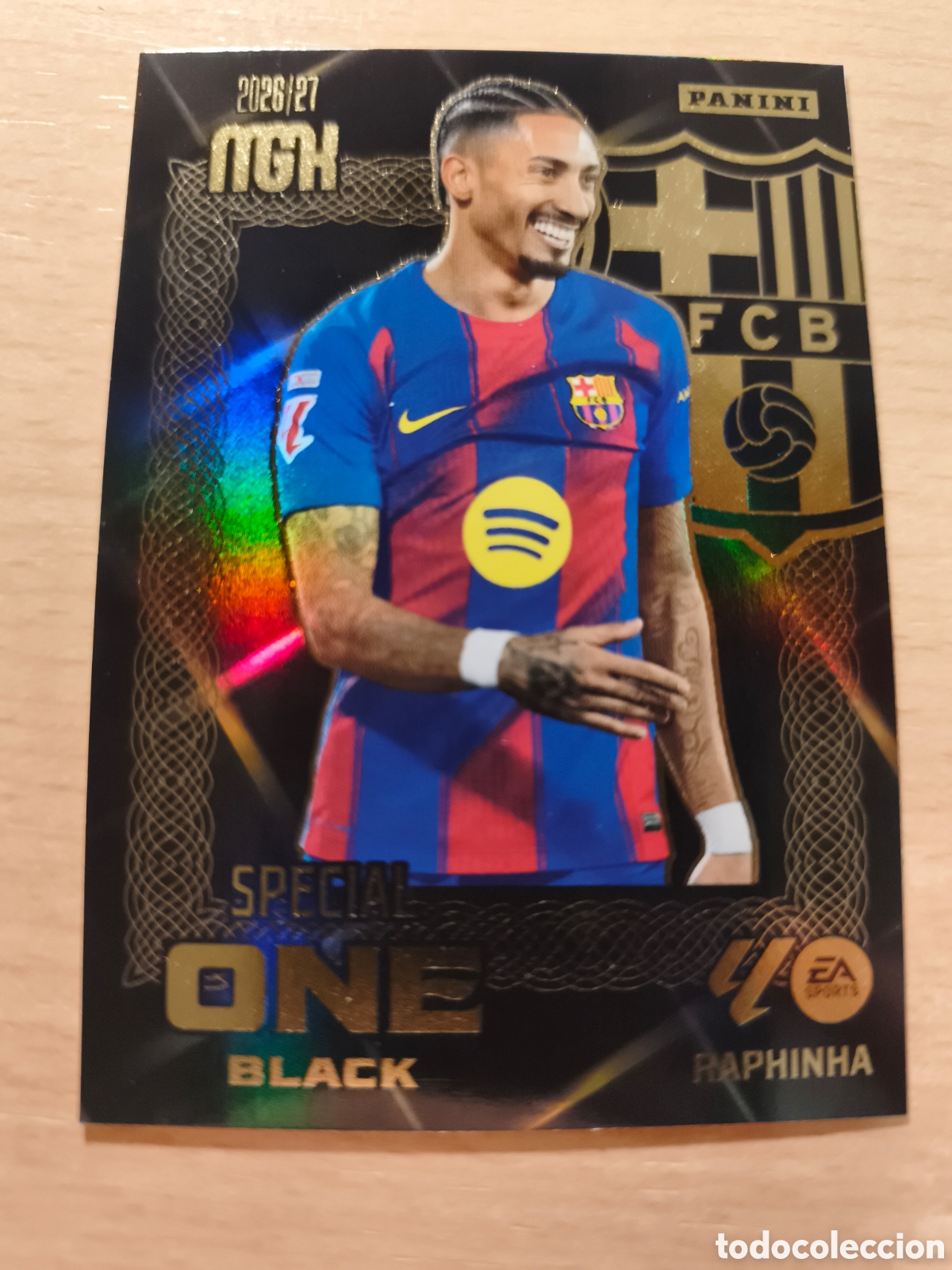 Figurine di Calcio: RAPHINHA SPECIAL ONE BLACK FC BARCELONA MEGACRACKS 2026 2027 PANINI 26 27