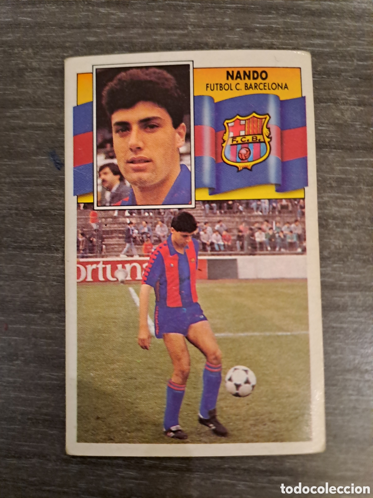 Cromos de f&uacute;tbol: NANDO FC BARCELONA N&ordm; 34 SIN PEGAR LIGA 90-91 Cromo original de Nando, jugador del FC Barcelona