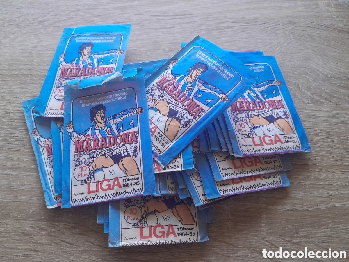 Cromos de f&uacute;tbol: lote 30 sobres vacios diego armando maradona 1984-85 cromoesport argentina
