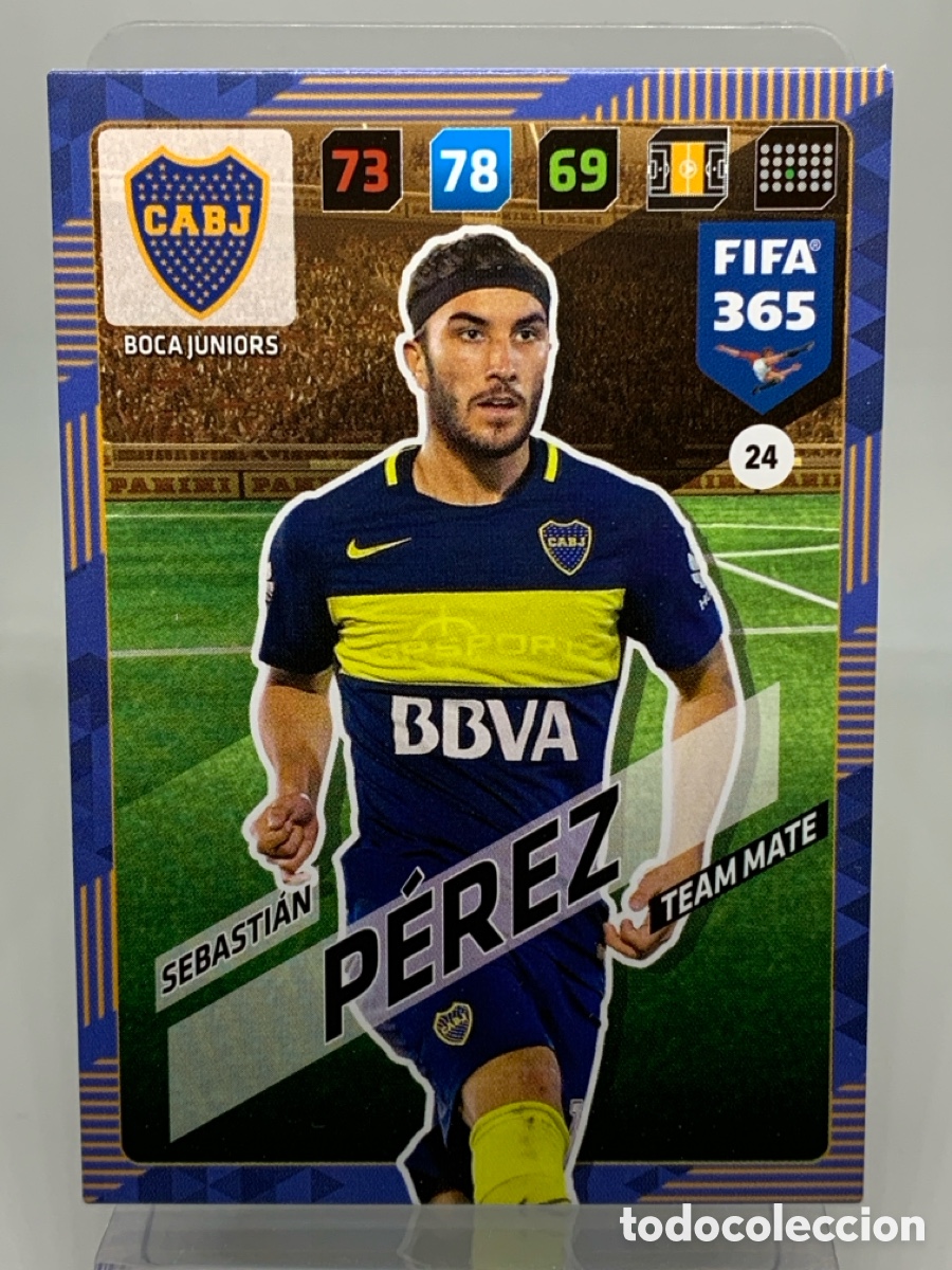Football Stickers: 24 Sebasti&aacute;n P&eacute;rez Boca Juniors ADRENALYN XL FIFA 365 2017 2018 17 18 Nordic Edition