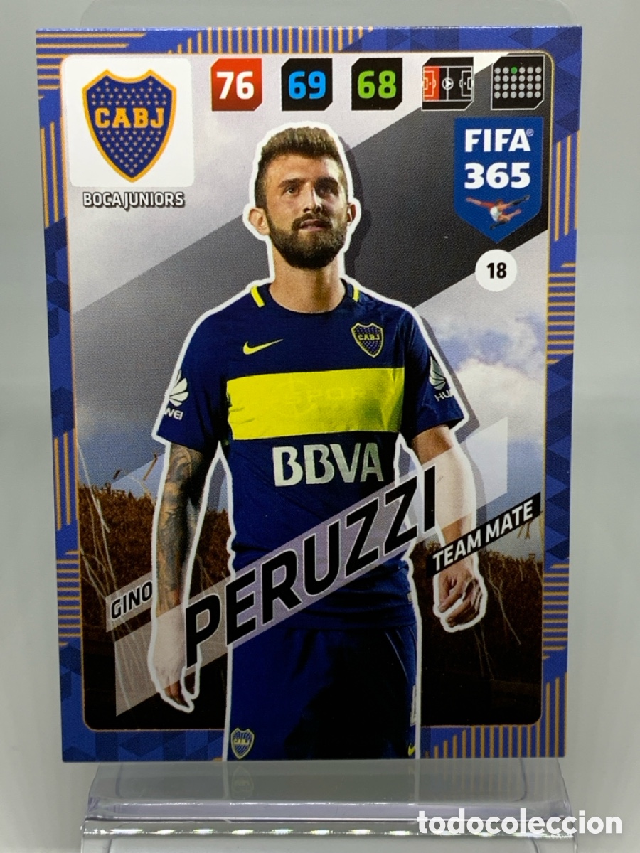 Cromos de f&uacute;tbol: 18 Gino Peruzzi Boca Juniors ADRENALYN XL FIFA 365 2017 2018 17 18 Nordic Edition