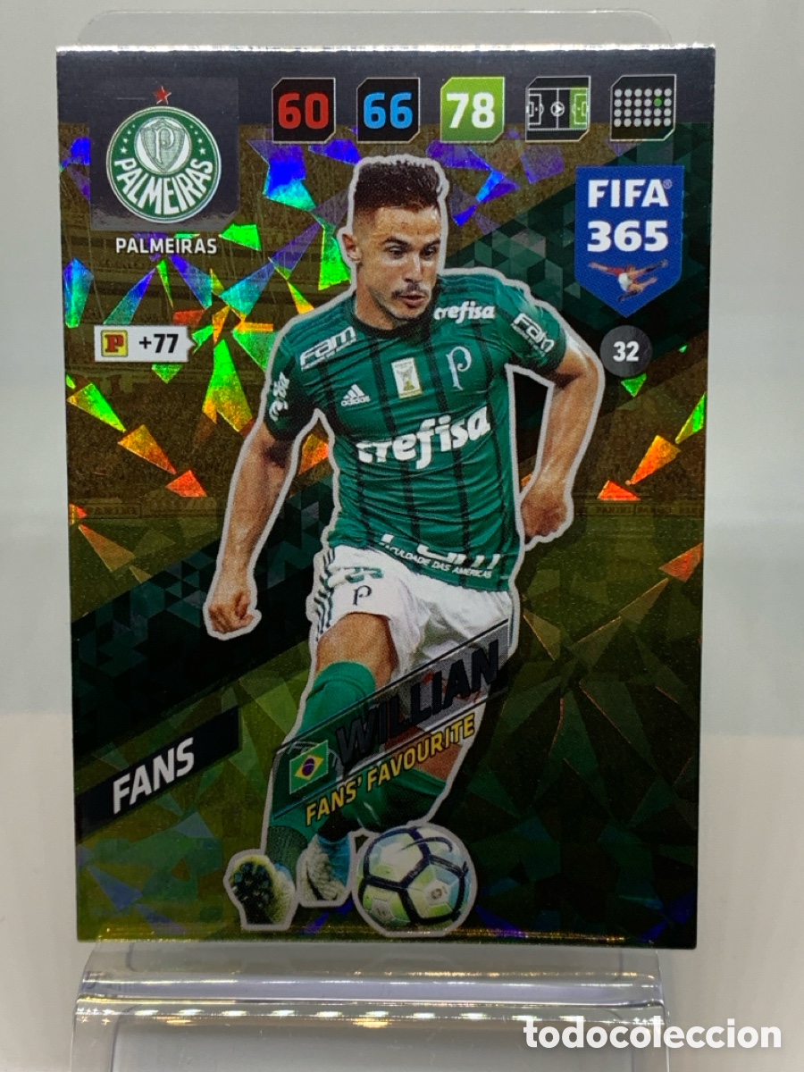 Fu&szlig;ball-Sticker: 32 Willian Palmeiras FANS: Fans' Favourite ADRENALYN XL FIFA 365 2017 2018 17 18 Nordic Edition