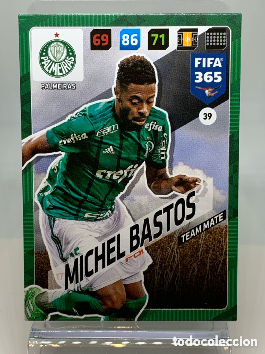 Fu&szlig;ball-Sticker: 39 Michel Bastos Palmeiras ADRENALYN XL FIFA 365 2017 2018 17 18 Nordic Edition