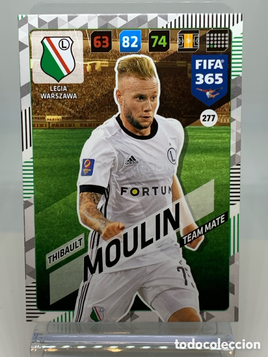 Fu&szlig;ball-Sticker: 277 Thibault Moulin Legia Warszawa ADRENALYN XL FIFA 365 2017 2018 17 18 Nordic Edition