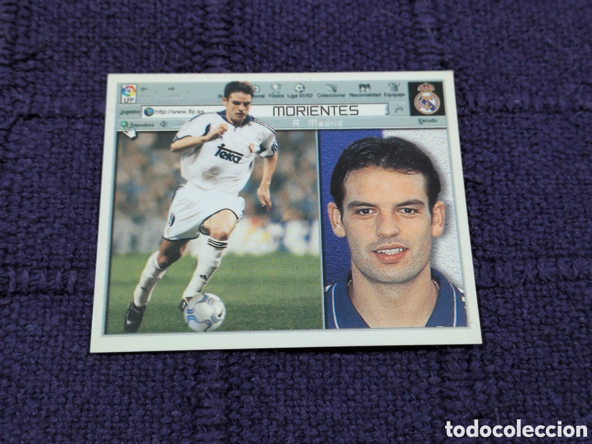 Cromos de f&uacute;tbol: CROMO LIGA 2001 2002 01 02 EDICIONES ESTE MORIENTES REAL MADRID NUNCA PEGADO