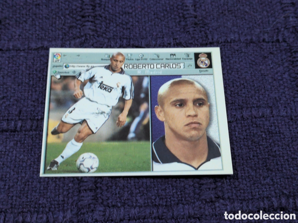 Cartes &agrave; collectionner de Football: ROBERTO CARLOS REAL MADRID LIGA ESTE 2001 2002 01 02 NUNCA PEGADO SIN PEGAR