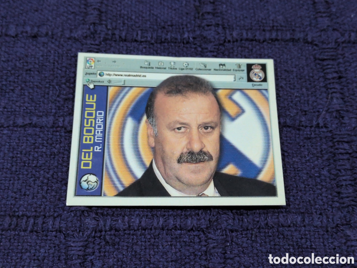 Football Stickers: DEL BOSQUE ENTRENADOR REAL MADRID LIGA ESTE 2001 2002 01 02 NUNCA PEGADO SIN PEGAR