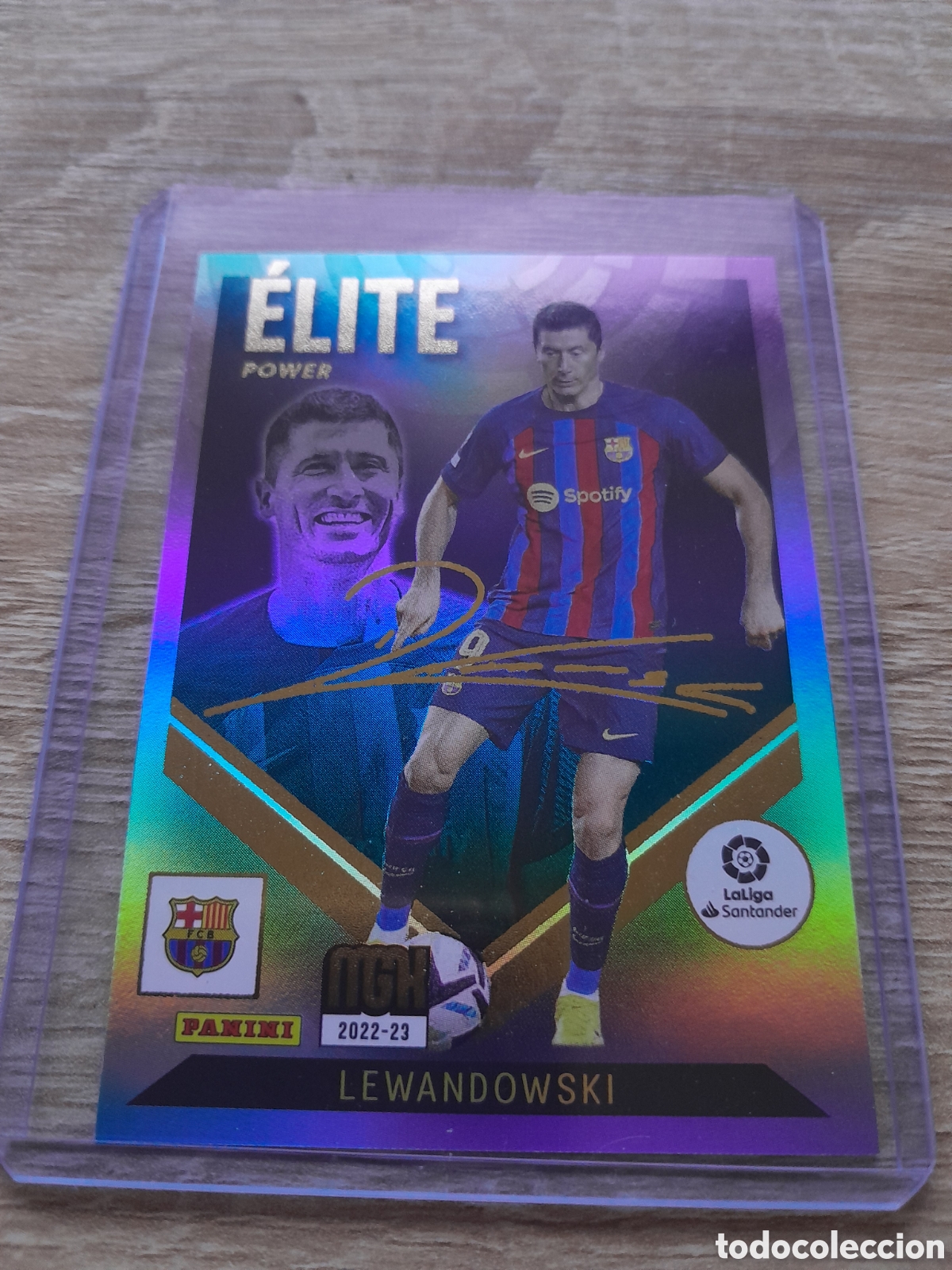 Cromos de f&uacute;tbol: MEGACRACKS 2022 2023 22 23 PANINI LEWANDOWSKI N&ordm; P497 P 497 &Eacute;LITE POWER FIRMADA BARCELONA PARALELA