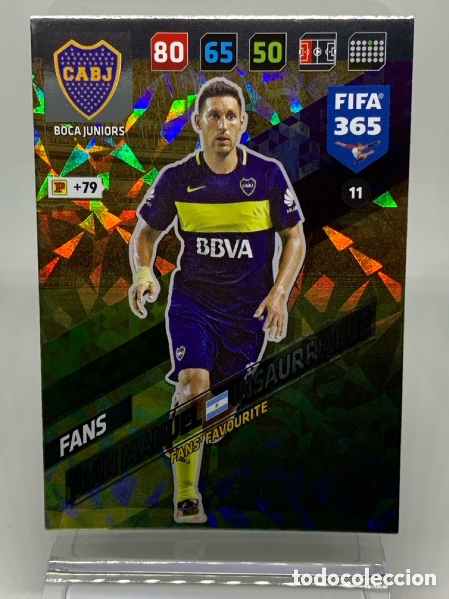 Football Stickers: 11 Juan Manuel Insaurralde Boca Juniors FANS: Fans' Favourite ADRENALYN XL FIFA 365 2017 2018 17 18