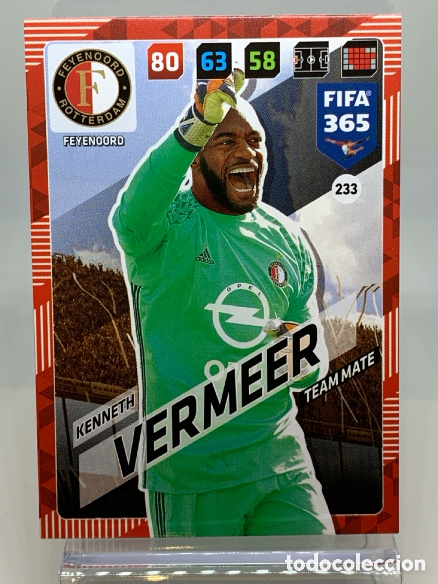Football Stickers: 233 Kenneth Vermeer Feyenoord ADRENALYN XL FIFA 365 2017 2018 17 18 Nordic Edition