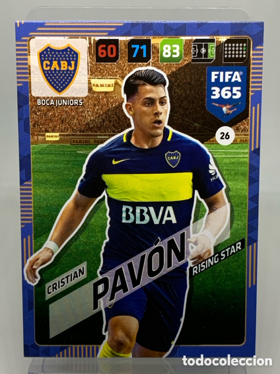 Football Stickers: 26 Cristian Pav&oacute;n Boca Juniors ADRENALYN XL FIFA 365 2017 2018 17 18 Nordic Edition