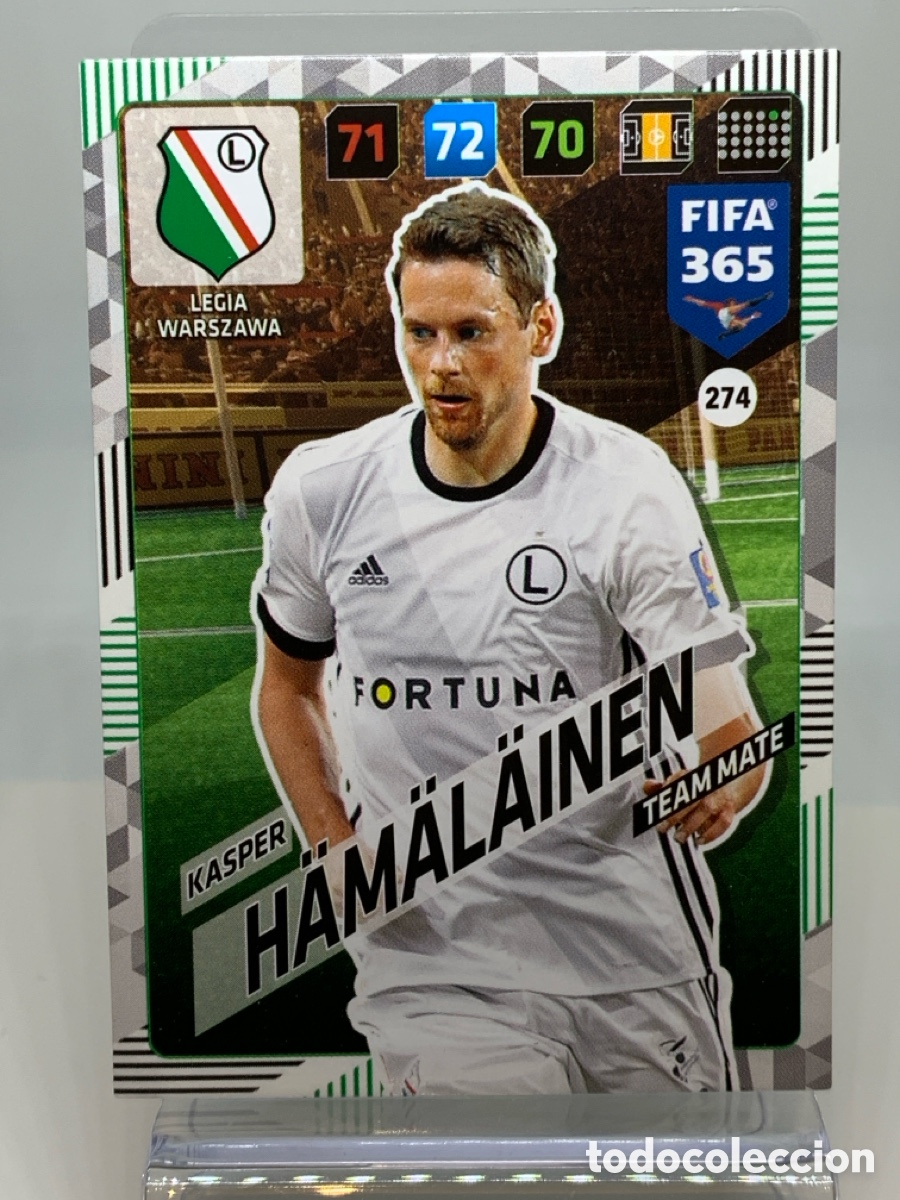 Football Stickers: 274 Kasper H&auml;m&auml;l&auml;inen Legia Warszawa ADRENALYN XL FIFA 365 2017 2018 17 18 Nordic Edition