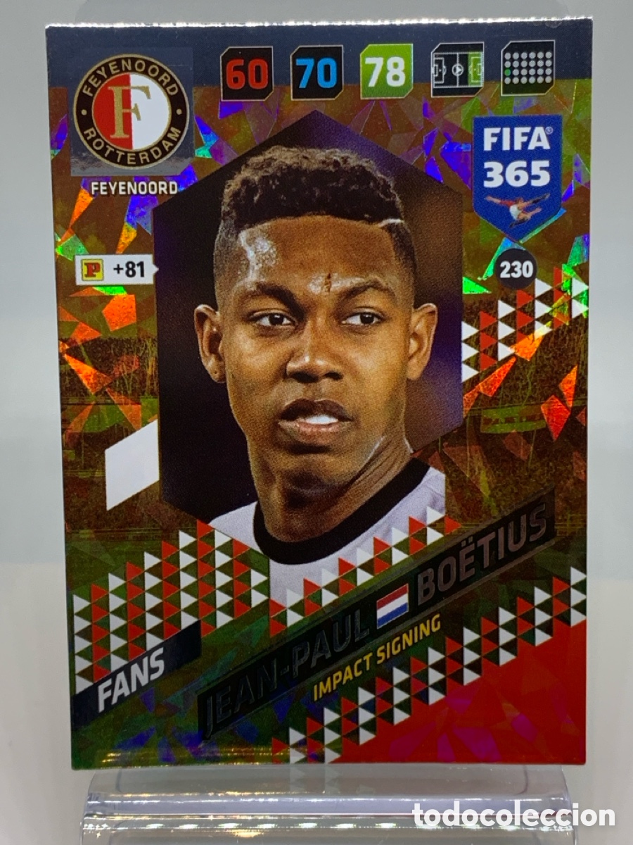 Football Stickers: 230 Jean-Paul Bo&euml;tius Feyenoord FANS: Impact Signing ADRENALYN XL FIFA 365 2017 2018 17 18 Nordic Ed