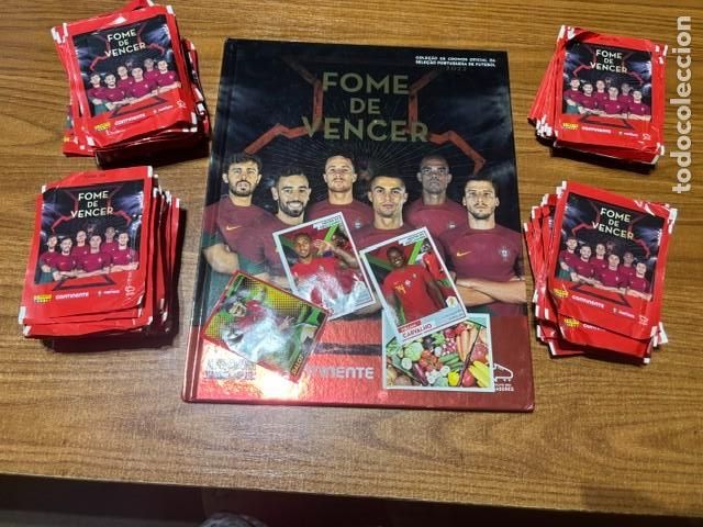 Cromos de f&uacute;tbol: ALBUM VACIO FOME DE VENCER + 150 SOBRES DE CROMOS SIN ABRIR, SELECI&Oacute;N PORUGAL 2022 (LEER)