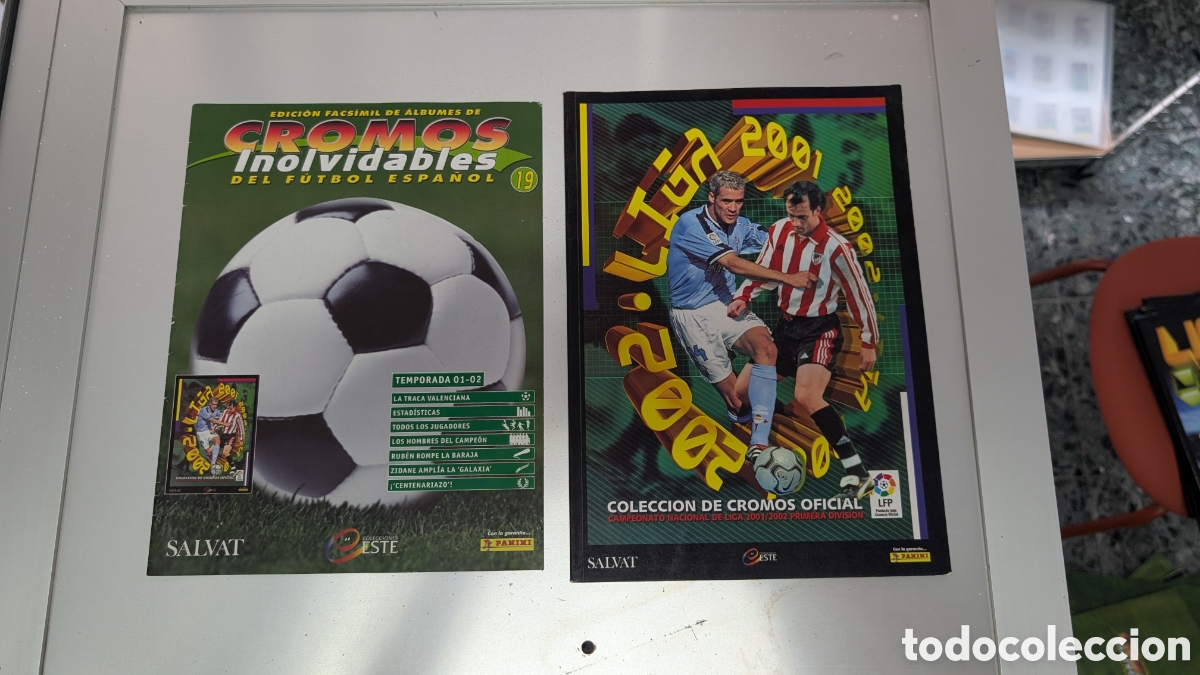 Cartes &agrave; collectionner de Football: ALBUM FACSIMIL SALVAT LIGA ESTE 2001/02 01 02 CROMOS INOLVIDABLES FUTBOL ESPA&Ntilde;OL BUEN ESTADO