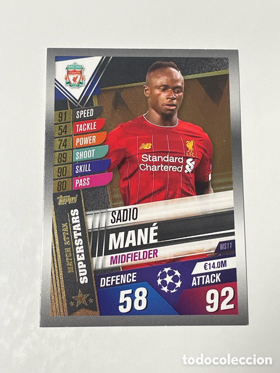 Cromos de f&uacute;tbol: Sadio Man&eacute; Liverpool Topps Match Attax 19/20 #MS11