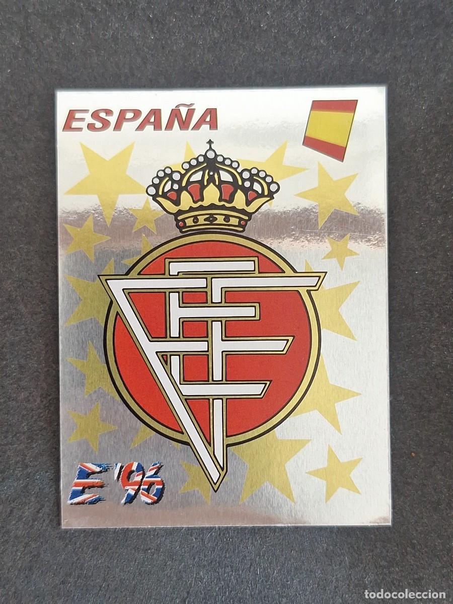 Cromos de f&uacute;tbol: L3 ESCUDO SELECCION ESPA&Ntilde;A 115 EUROCOPA 1996 EURO 96 PANINI NUNCA PEGADO SIN PEGAR