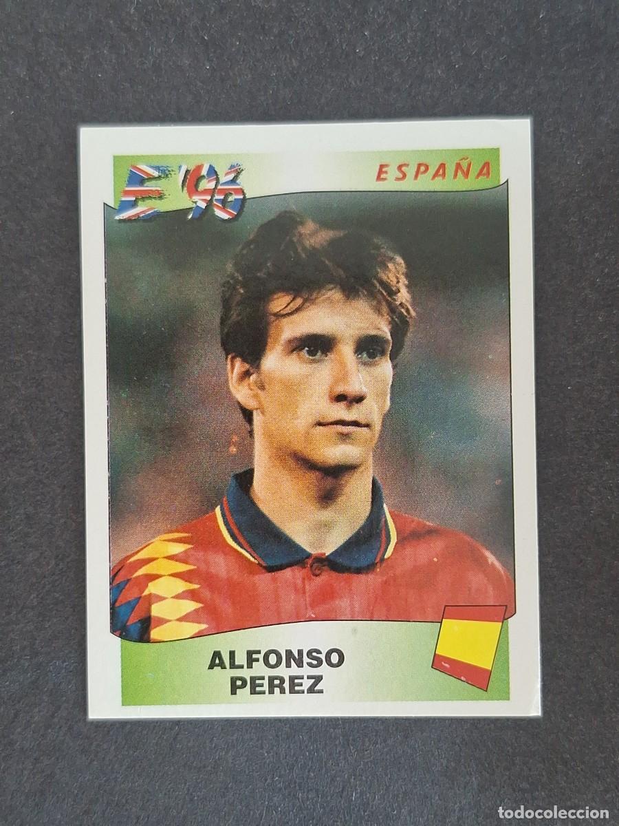 Cromos de f&uacute;tbol: L3 ALFONSO PEREZ SELECCION ESPA&Ntilde;A 130 EUROCOPA 1996 EURO 96 PANINI NUNCA PEGADO SIN PEGAR