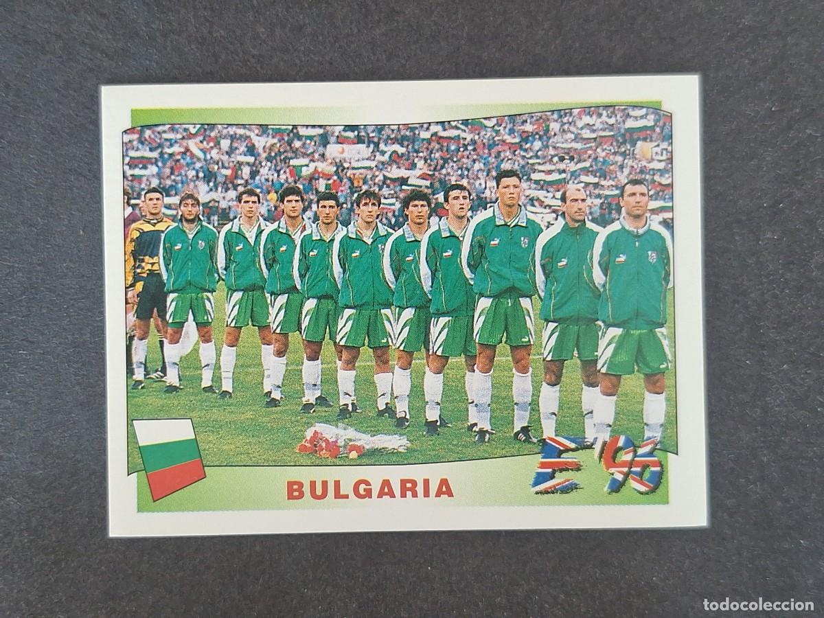 Cromos de f&uacute;tbol: L3 ALINEACION EQUIPO SELECCION BULGARIA 136 EUROCOPA 1996 EURO 96 PANINI NUNCA PEGADO SIN PEGAR