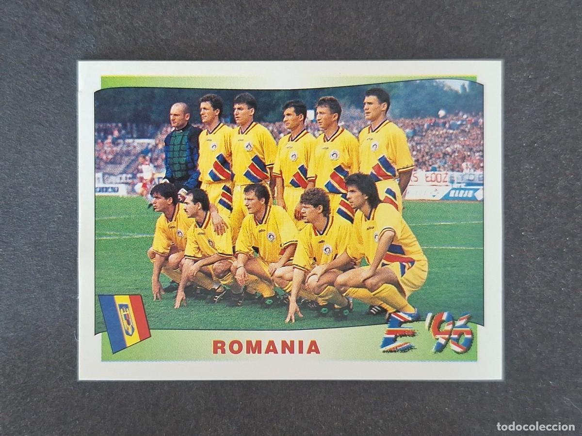 Cromos de f&uacute;tbol: L3 ALINEACION EQUIPO SELECCION RUMANIA 156 EUROCOPA 1996 EURO 96 PANINI NUNCA PEGADO SIN PEGAR