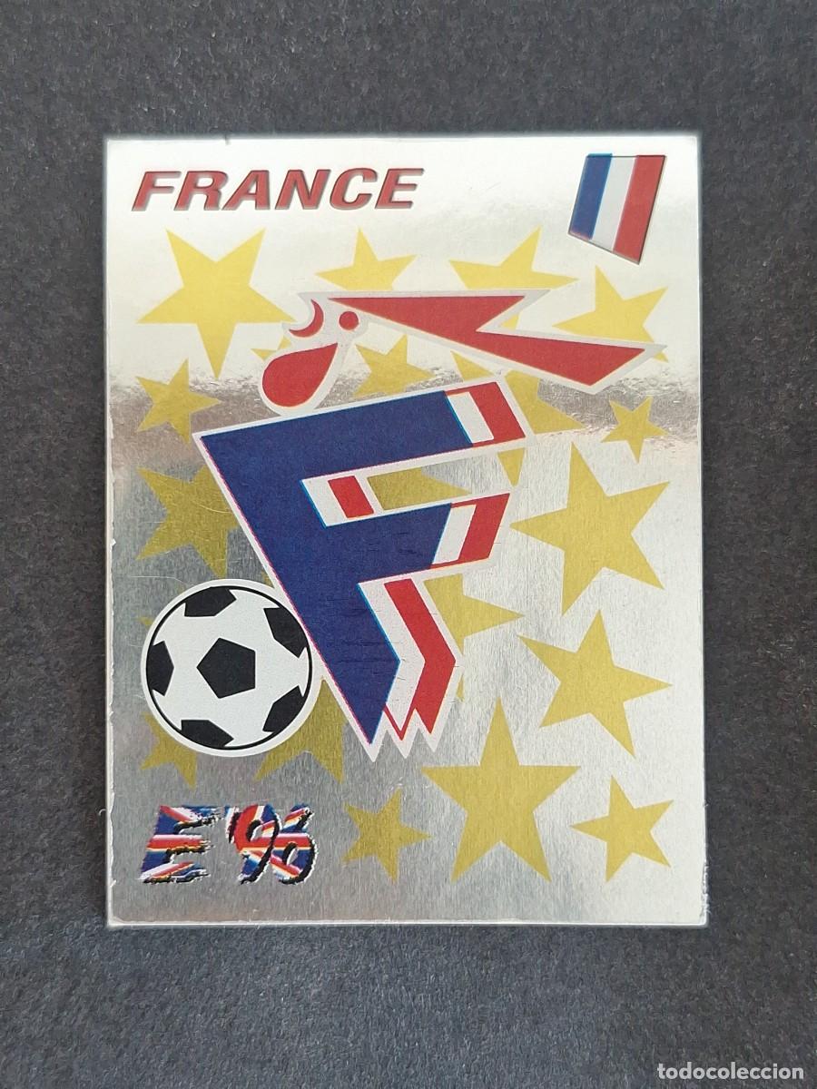 Cromos de f&uacute;tbol: L3 ESCUDO SELECCION FRANCIA 175 EUROCOPA 1996 EURO 96 PANINI NUNCA PEGADO SIN PEGAR