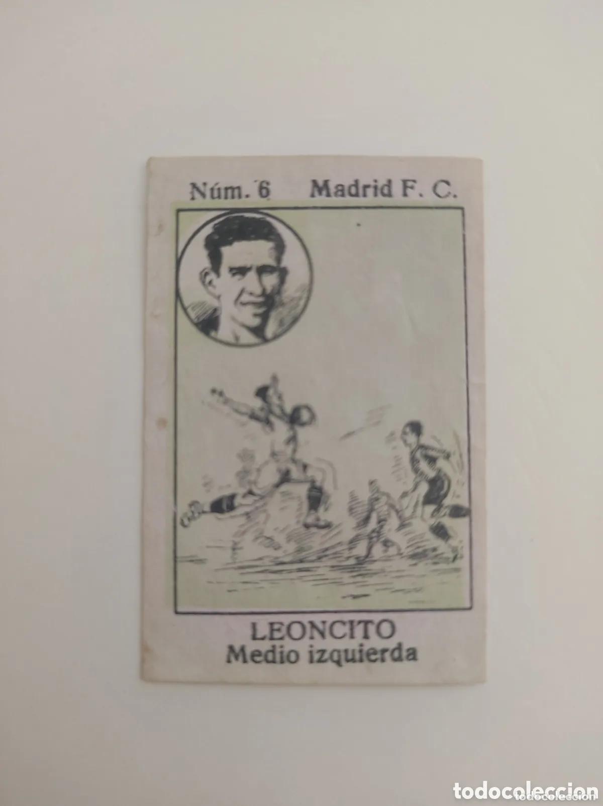 Football Stickers: Cromo num 6 leoncito real madrid a&ntilde;os 30 cromo papel fino 5 x 3,5 cm aprox cms raro
