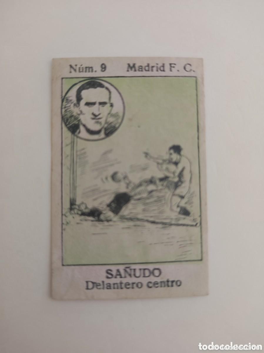 Football Stickers: Cromo num 9 sa&ntilde;udo real madrid a&ntilde;os 30 cromo papel fino 5 x 3,5 cm aprox cms raro