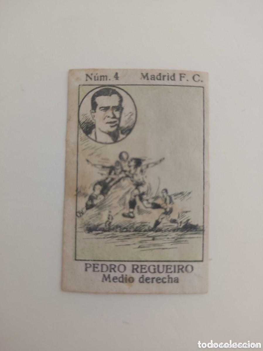 Football Stickers: Cromo num 4 pedro regueiro real madrid a&ntilde;os 30 cromo papel fino 5 x 3,5 cm aprox cms raro
