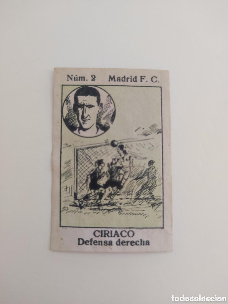 Football Stickers: Cromo num 2 ciriaco real madrid a&ntilde;os 30 cromo papel fino 5 x 3,5 cm aprox cms raro