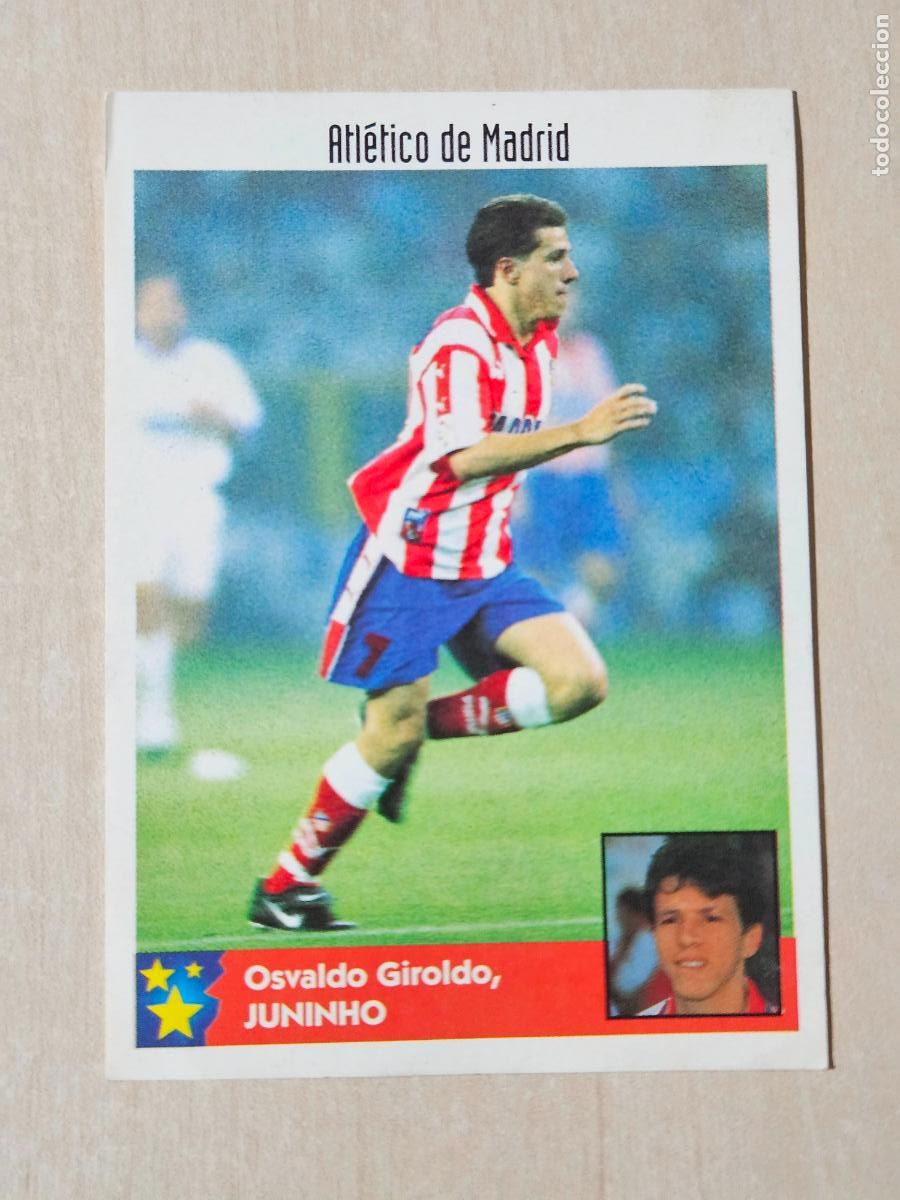 Cromos de f&uacute;tbol: CROMO N&ordm; 21 JUNINHO - LOS MEJORES EQUIPOS DE EUROPA 1997 98 - ATLETICO DE MADRID