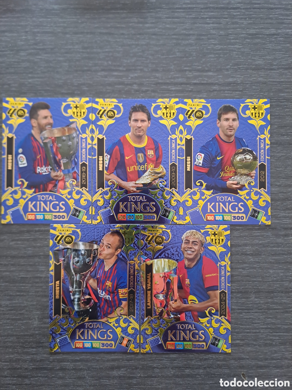 Cromos de f&uacute;tbol: TOTAL KINGS ADRENALYN XL 25-26 &ndash; FC BARCELONA &ndash; 5 CARTAS Lote de 5 cartas Total Kings de jugadores