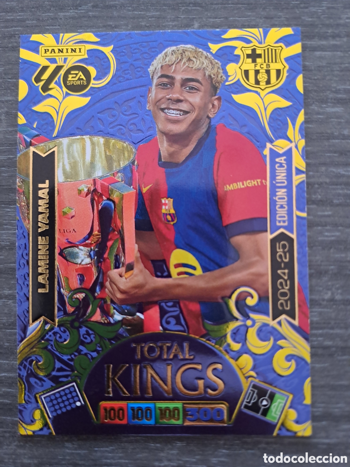 Cromos de f&uacute;tbol: LAMINE YAMAL 2024-25 &ndash; LIGA &ndash; TOTAL KINGS 25-26 Carta Total Kings de Lamine Yamal, perteneciente a