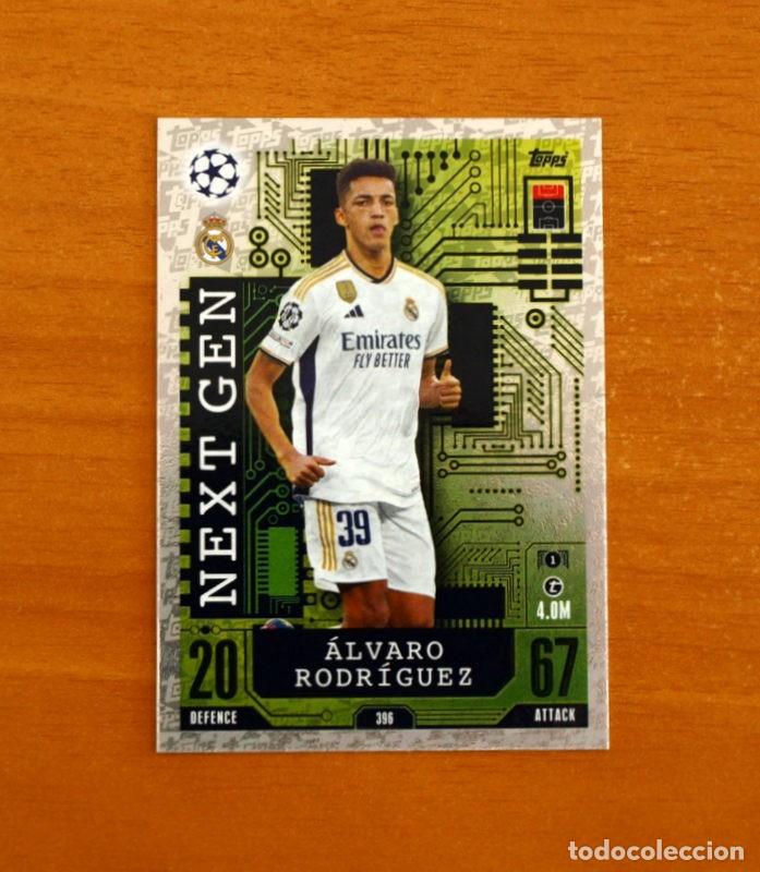 Cromos de f&uacute;tbol: Real Madrid -N&ordm; 396 &Aacute;lvaro Rodr&iacute;guez -Nest Gen-Topps Match Attax Trading Card Game-2023-2024-23-24