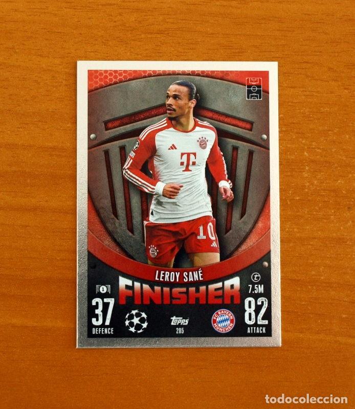 Cromos de f&uacute;tbol: Bayern M&uuml;nchen-N&ordm; 205 Leroy San&eacute; -Finisher-Topps Match Attax Trading Card Game-2023-2024-23-24