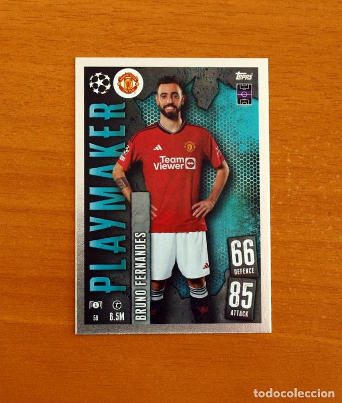 Cromos de f&uacute;tbol: Manchester United-59 Bruno Fernandes-Playmaker-Topps Match Attax Trading Card Game-2023-2024-23-24