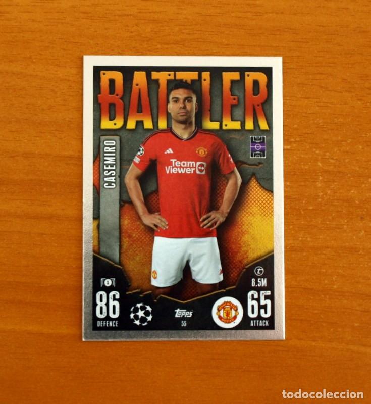 Cromos de f&uacute;tbol: Manchester United -N&ordm; 55 Casemiro -Battler-Topps Match Attax Trading Card Game-2023-2024-23-24