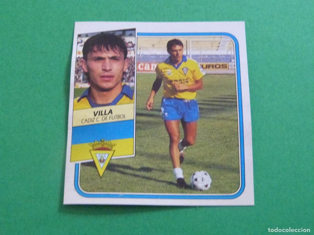Cromos de f&uacute;tbol: CROMO FUTBOL VILLA CADIZ C.F. BAJA DESPEGADO LIGA ESTE 1989-1990/89-90