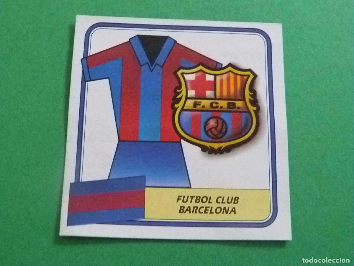 Cromos de f&uacute;tbol: CROMO FUTBOL ESCUDO Y UNIFORME F.C.BARCELONA DESPEGADO LIGA ESTE 1989-1990/89-90