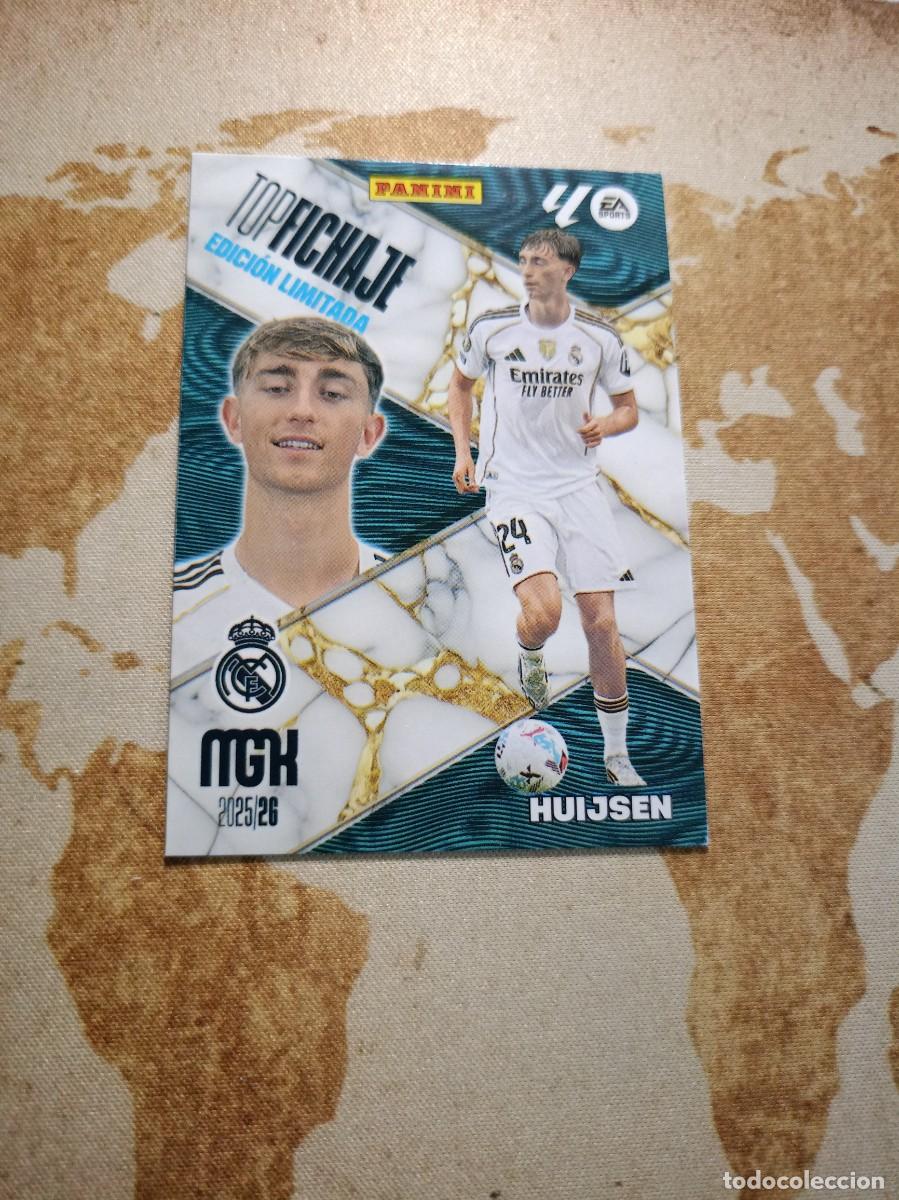 Cromos de f&uacute;tbol: Edici&oacute;n limitada HUIJSEN TOP FICHAJE Megacracks 2025-26