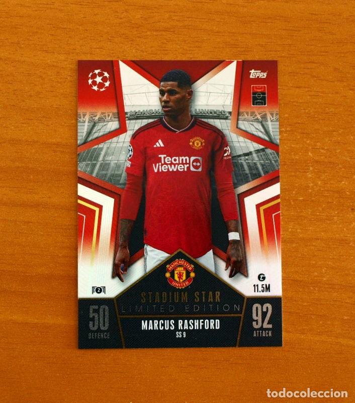 Cromos de f&uacute;tbol: Manchester United-N&ordm; SS 9 Marcus Rashford-Stadiun Star-Topps Match Attax Trading Card Game-2023-2024